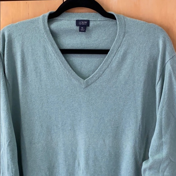 J. Crew Men’s V-neck Sweater Seafoam Green XL - Picture 2 of 5